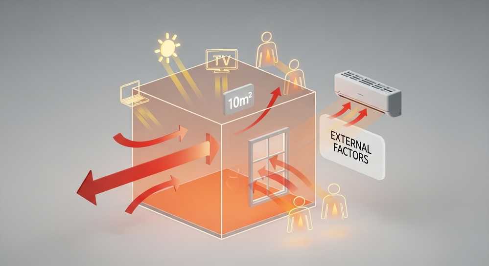 Phòng 10m2 lắp điều hòa bao nhiêu btu là chuẩn chuyên gia 1 Các yếu tố ảnh hưởng đến công suất lạnh ngoài diện tích