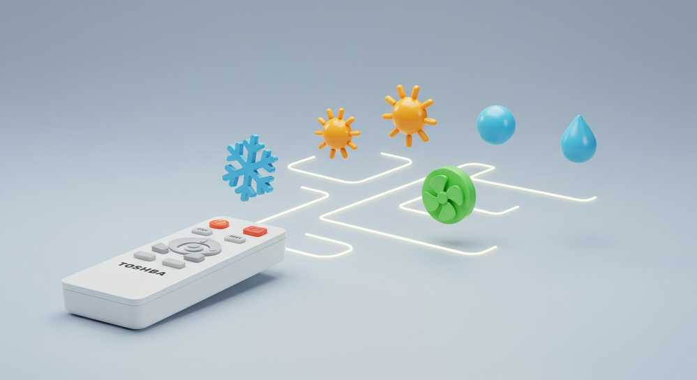 Cách sử dụng remote máy lạnh Toshiba chi tiết từ A đến Z 1 Hướng dẫn chi tiết các chế độ hoạt động cơ bản